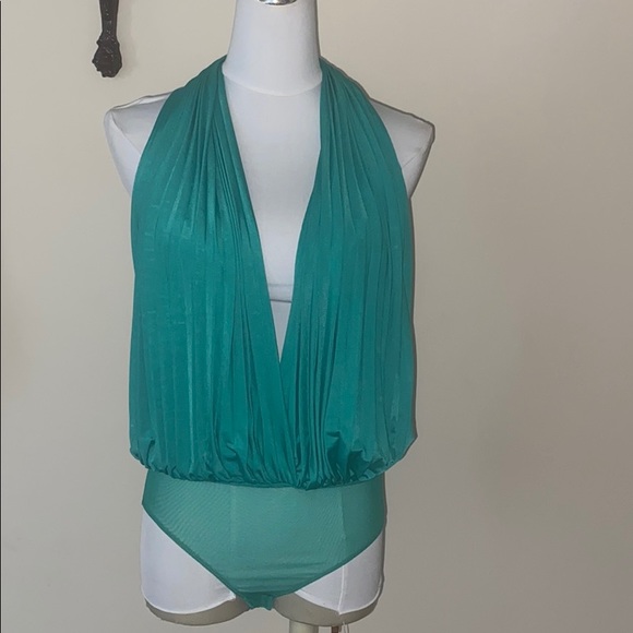 Caribbean Queen Tops - Caribbean Queen Backless halter bodysuit in Green